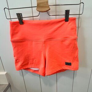 FLEO Neon Coral High-Waisted Athletic Shorts Size S